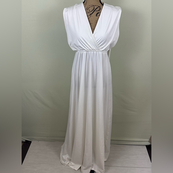 Persun Stretchy White Convertible Infinity Maxi Dress Gown Formal Bridal - Picture 1 of 5